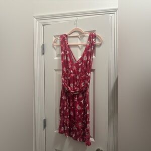 LOFT Beach mini summer floral dress with smocked back